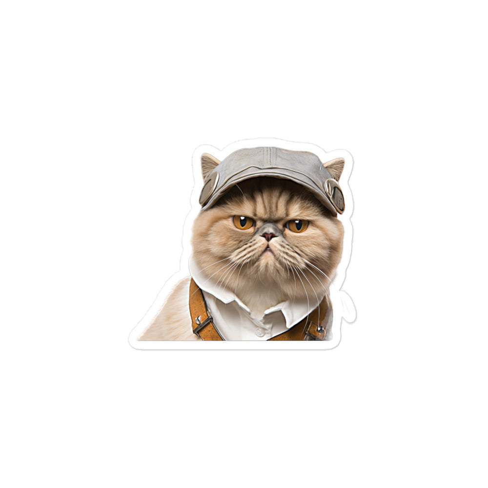 Exotic Shorthair Transit Operator Sticker - Stickerfy.ai