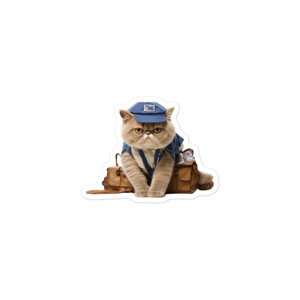 Exotic Shorthair Mail Carrier Sticker - Stickerfy.ai