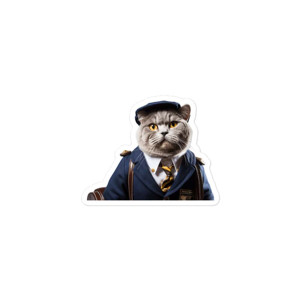 British Shorthair Transit Operator Sticker - Stickerfy.ai