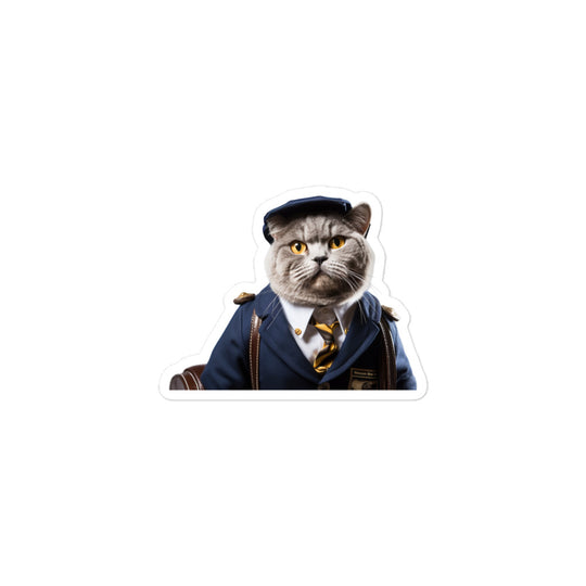 British Shorthair Transit Operator Sticker - Stickerfy.ai