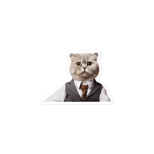 Scottish Fold Hotel Staff Sticker - Stickerfy.ai