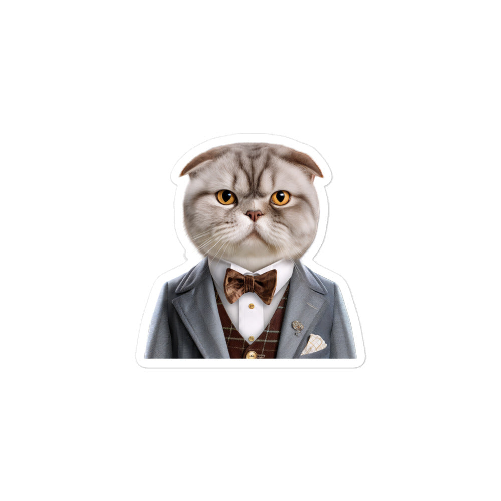 Scottish Fold Hotel Staff Sticker - Stickerfy.ai