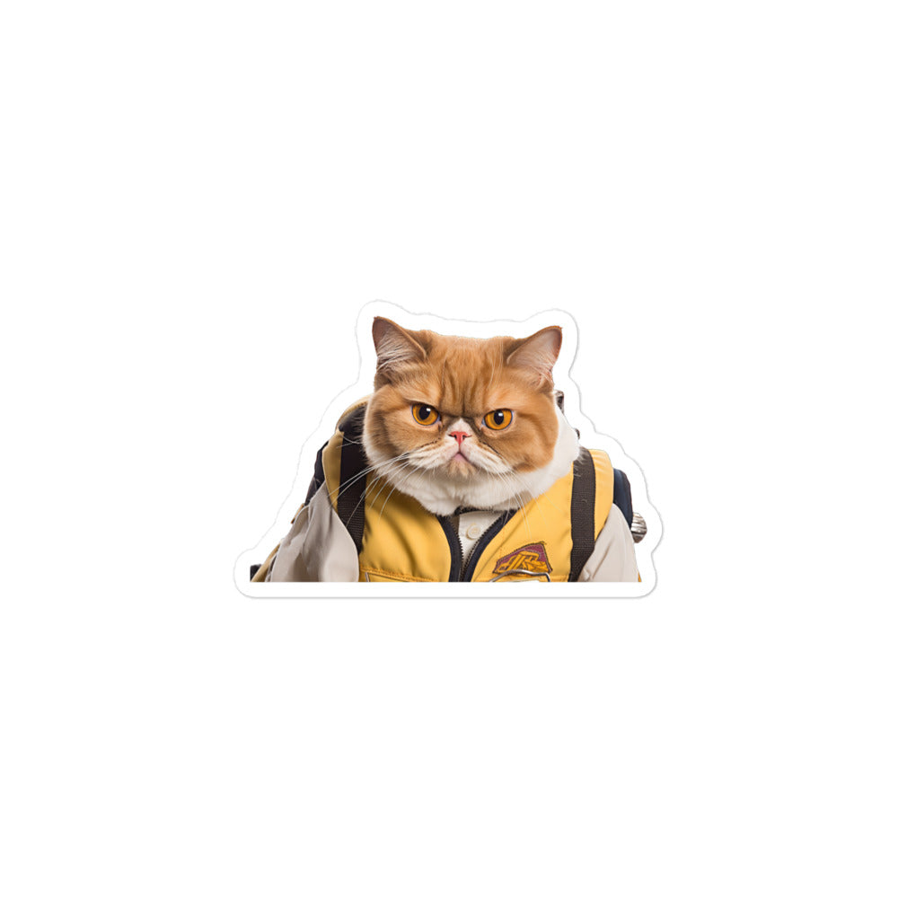 Exotic Shorthair Transit Operator Sticker - Stickerfy.ai