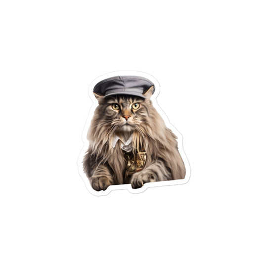 Maine Coon Transit Operator Sticker - Stickerfy.ai
