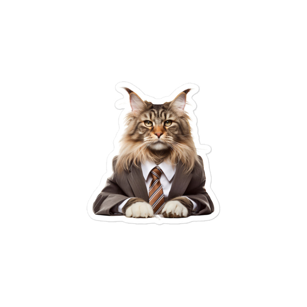 Maine Coon Sales Consultant Sticker - Stickerfy.ai