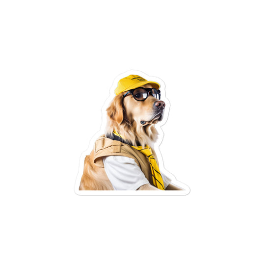 Golden Retriever Transit Operator Sticker - Stickerfy.ai
