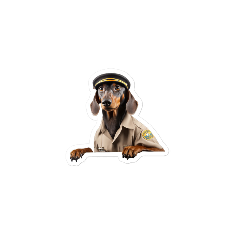 Dachshund Transit Operator Sticker - Stickerfy.ai