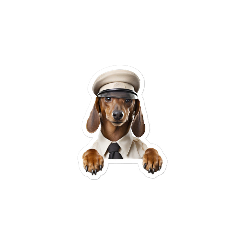 Dachshund Transit Operator Sticker - Stickerfy.ai