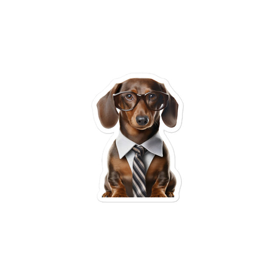 Dachshund Sales Consultant Sticker - Stickerfy.ai