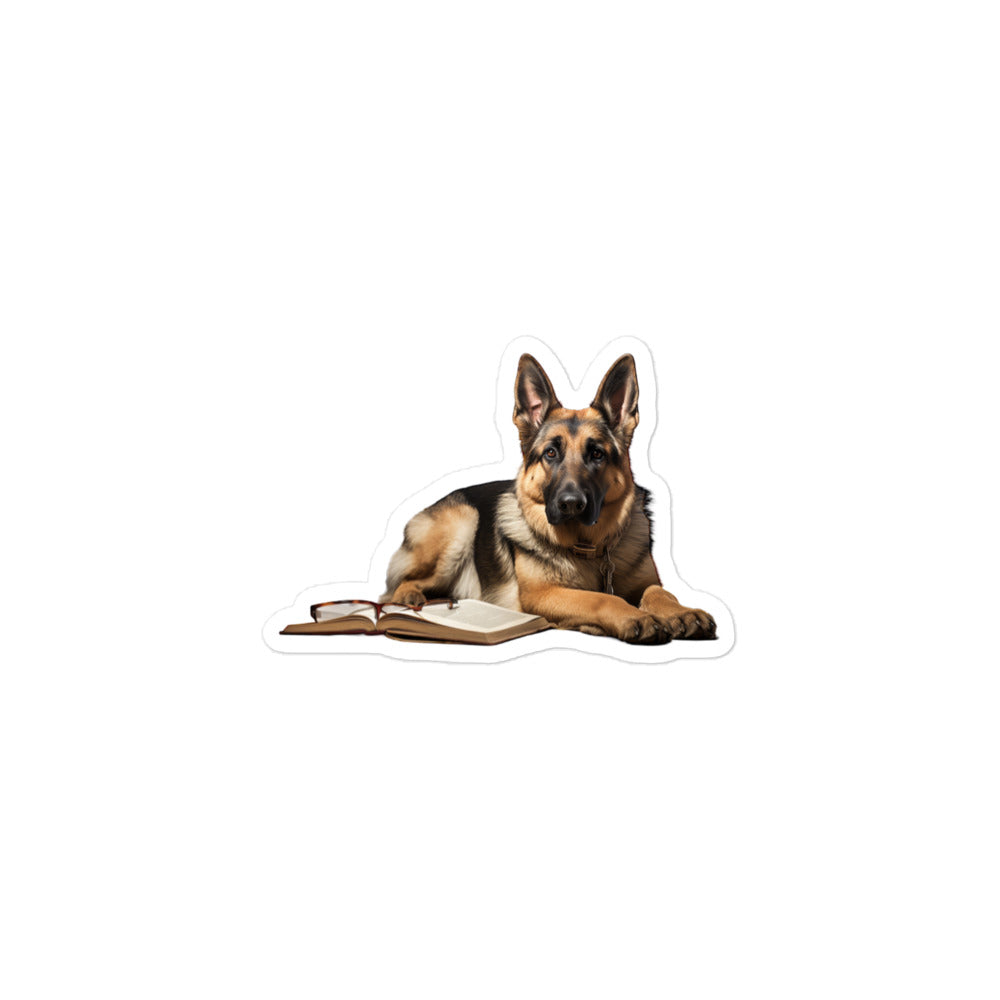 German Shepherd Student Sticker - Stickerfy.ai