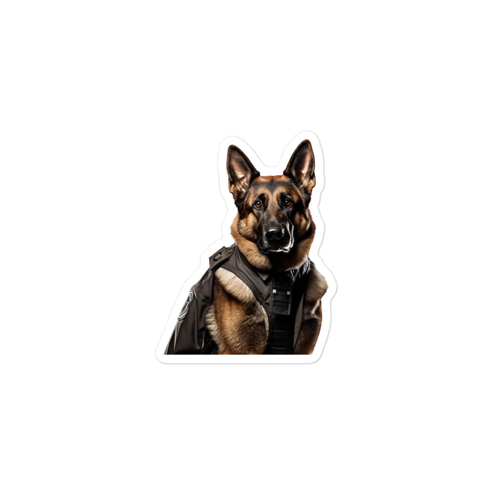 German Shepherd Security Officer Sticker - Stickerfy.ai