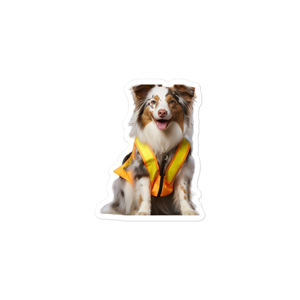 Australian Shepherd Transit Operator Sticker - Stickerfy.ai