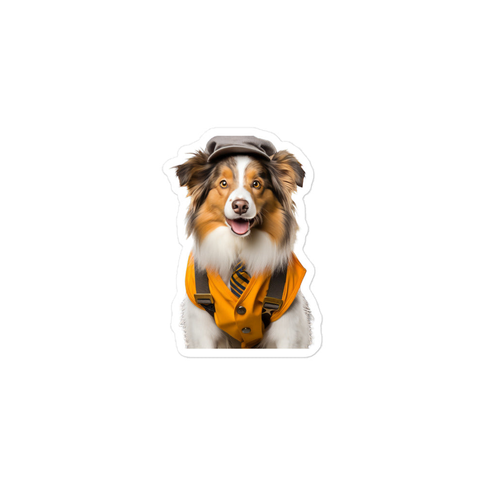 Australian Shepherd Transit Operator Sticker - Stickerfy.ai