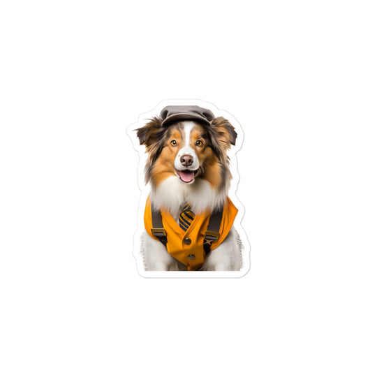 Australian Shepherd Transit Operator Sticker - Stickerfy.ai