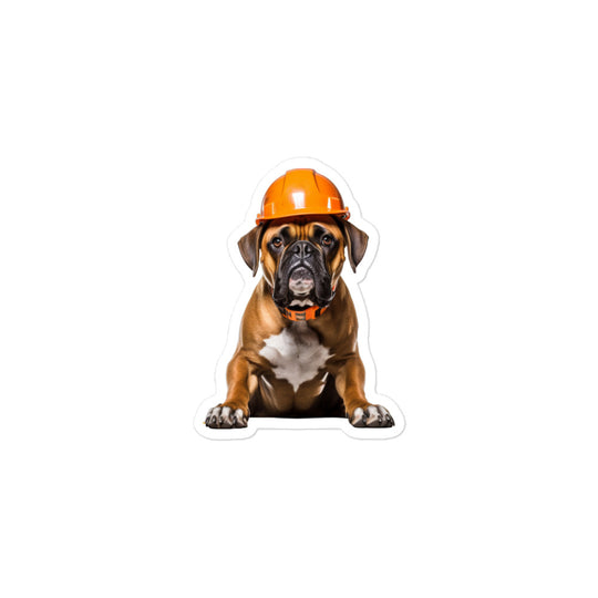 Boxer Contractor Sticker - Stickerfy.ai