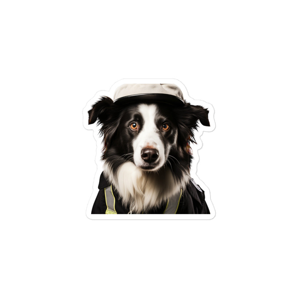 Border Collie Transit Operator Sticker - Stickerfy.ai