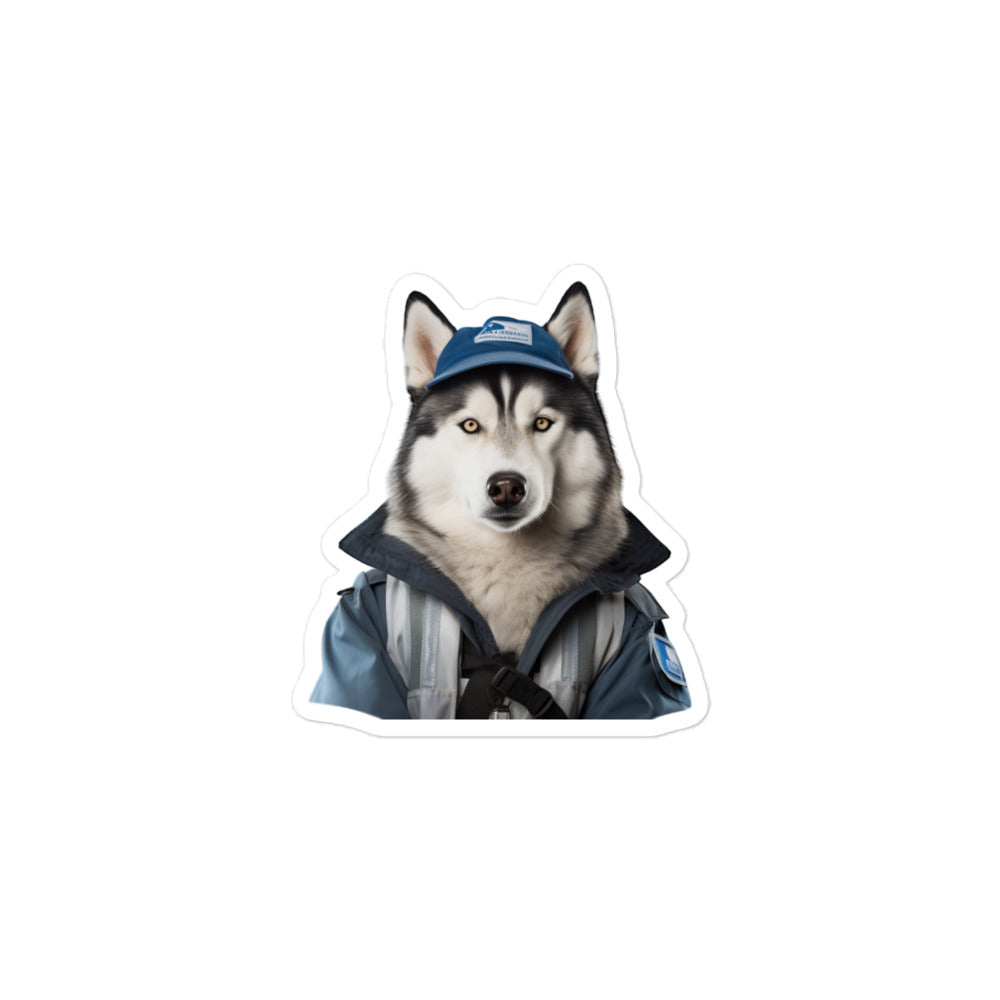 Siberian Husky Transit Operator Sticker - Stickerfy.ai