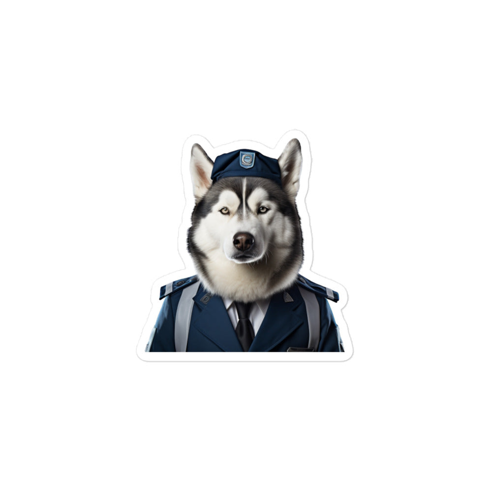 Siberian Husky Transit Operator Sticker - Stickerfy.ai