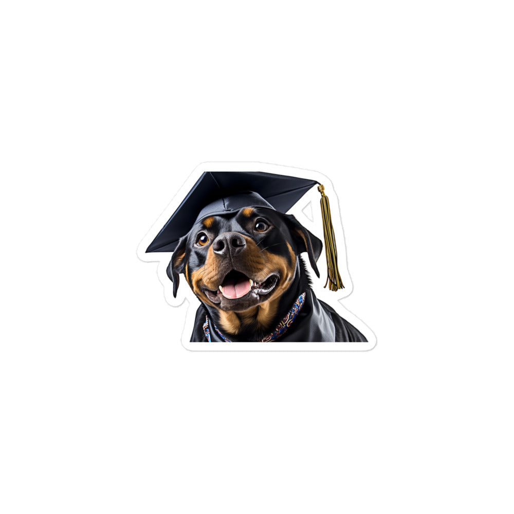 Rottweiler Student Sticker - Stickerfy.ai