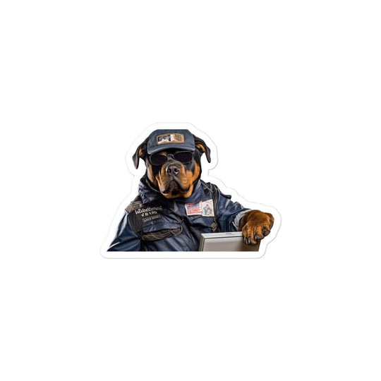 Rottweiler Mail Carrier Sticker - Stickerfy.ai