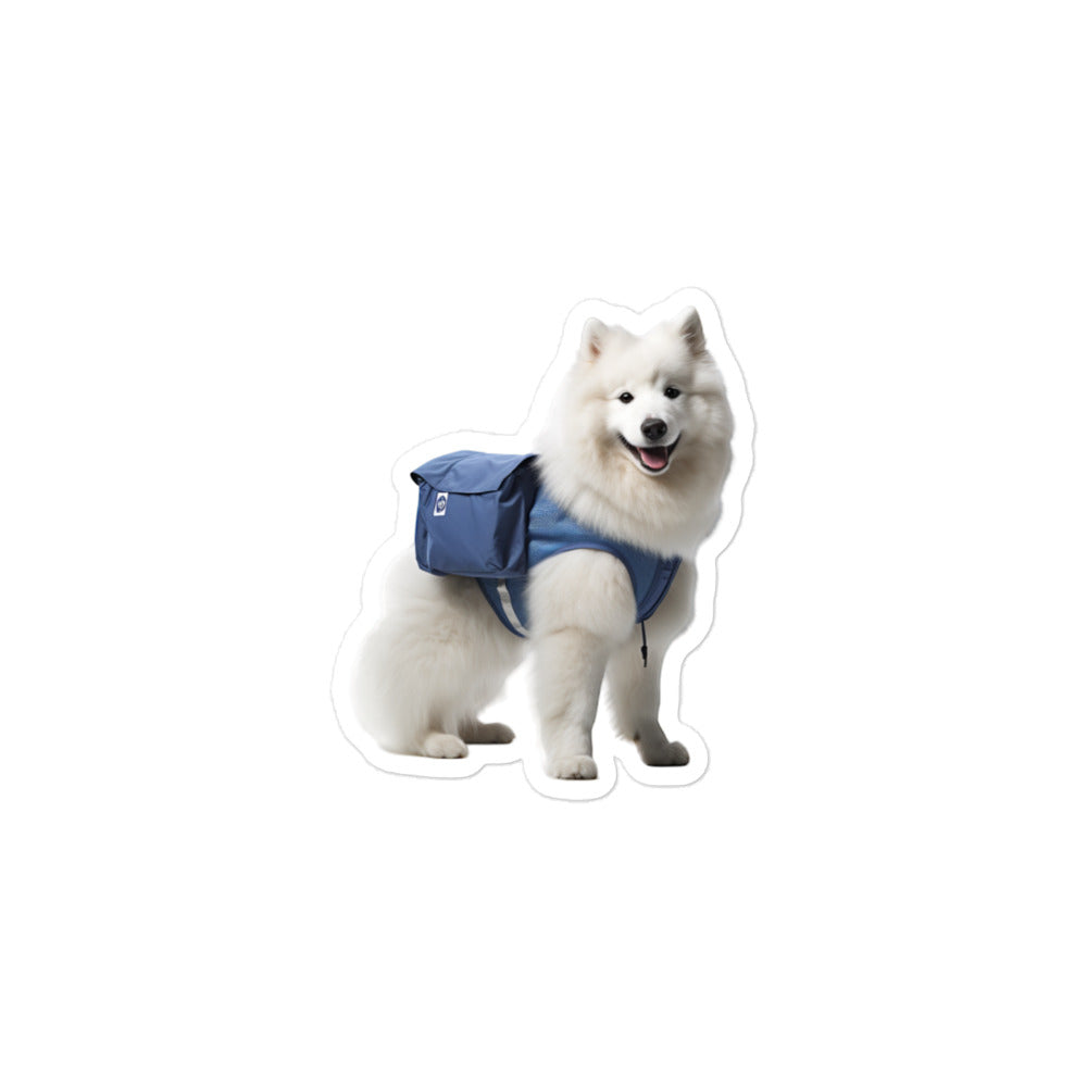 Samoyed Mail Carrier Sticker - Stickerfy.ai