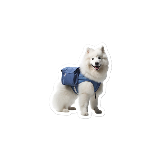 Samoyed Mail Carrier Sticker - Stickerfy.ai