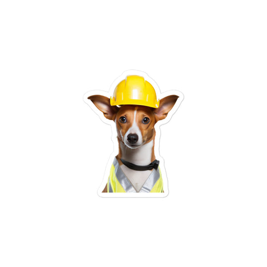 Basenji Contractor Sticker - Stickerfy.ai