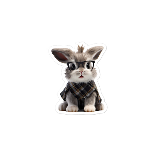 Britannia Petite Enthusiastic Student Bunny Sticker - Stickerfy.ai
