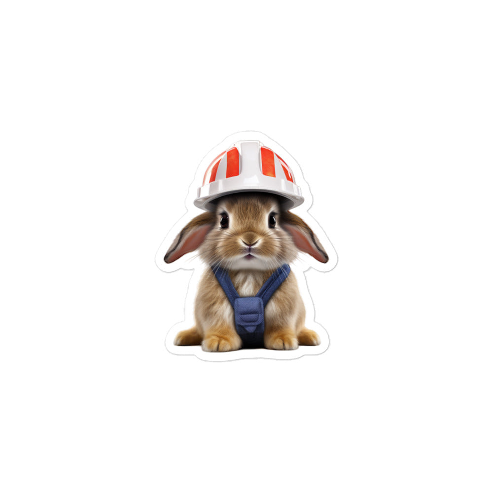 Britannia Petite Contractor Bunny Sticker - Stickerfy.ai