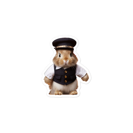 Britannia Petite Transit Operator Bunny Sticker - Stickerfy.ai