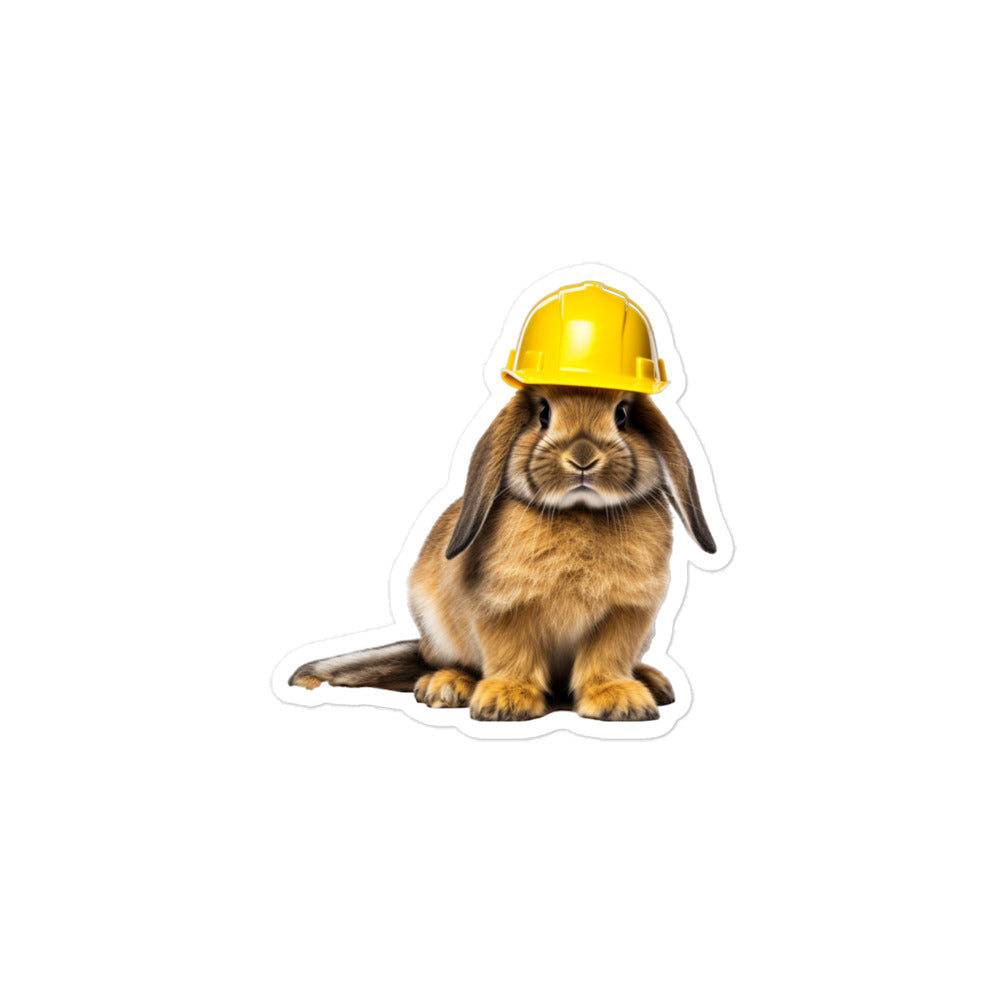 American Fuzzy Lop Contractor Bunny Sticker - Stickerfy.ai