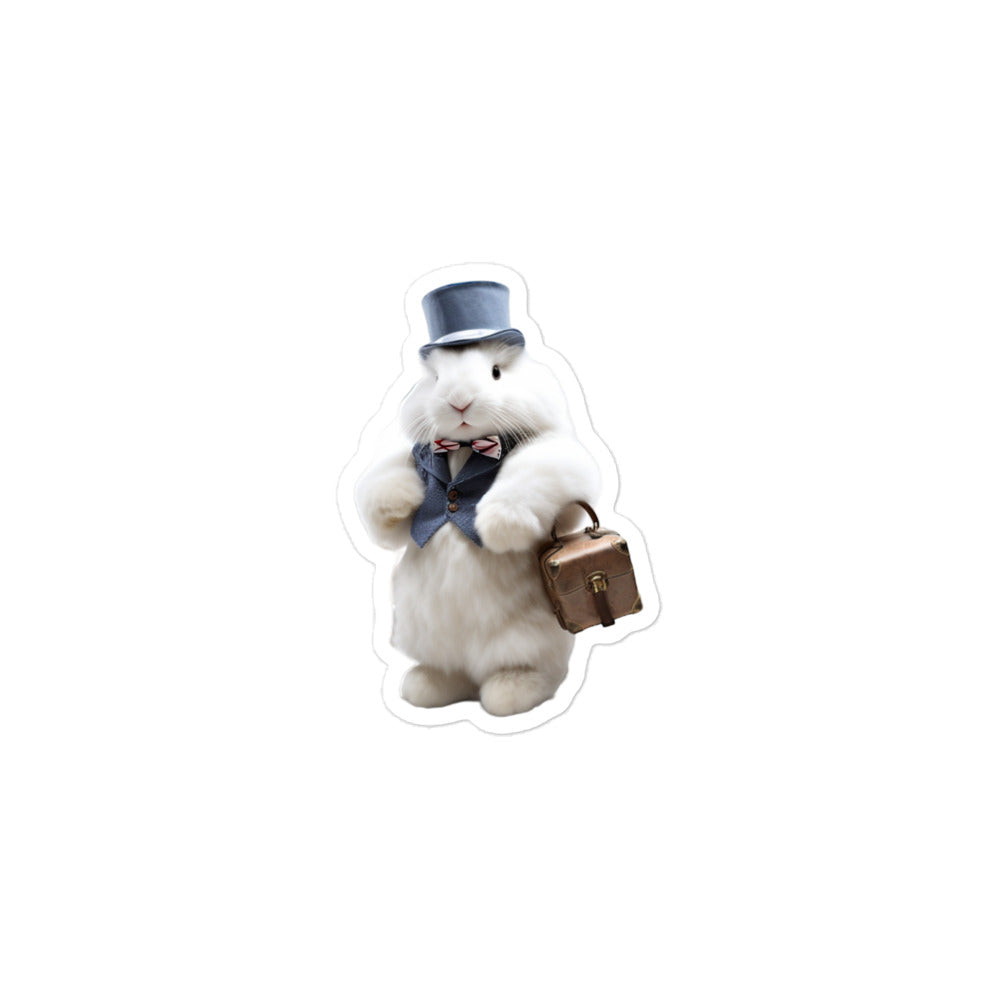 Angora Transit Operator Bunny Sticker - Stickerfy.ai