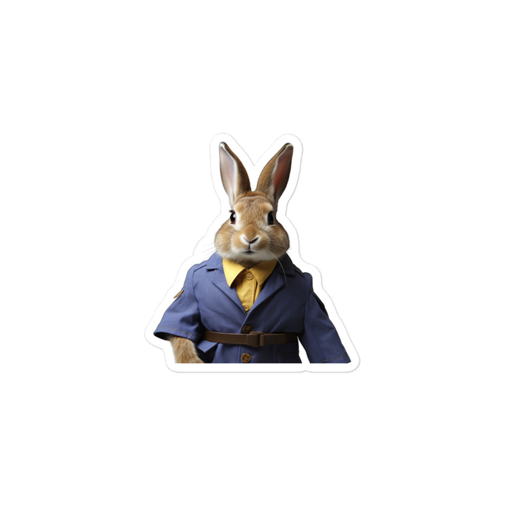 Belgian Hare Transit Operator Bunny Sticker - Stickerfy.ai