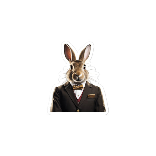 Belgian Hare Welcoming Hotel Bunny Sticker - Stickerfy.ai