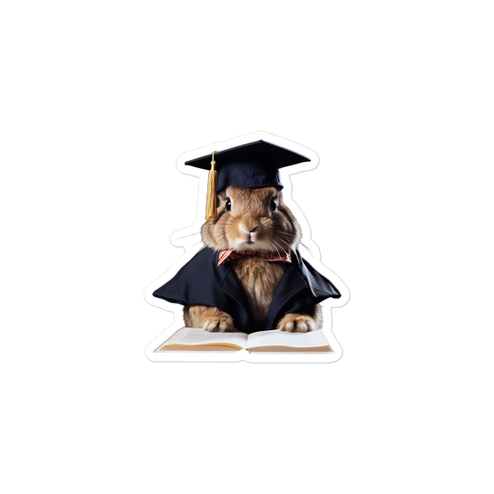 Californian Enthusiastic Student Bunny Sticker - Stickerfy.ai
