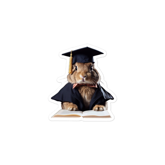 Californian Enthusiastic Student Bunny Sticker - Stickerfy.ai