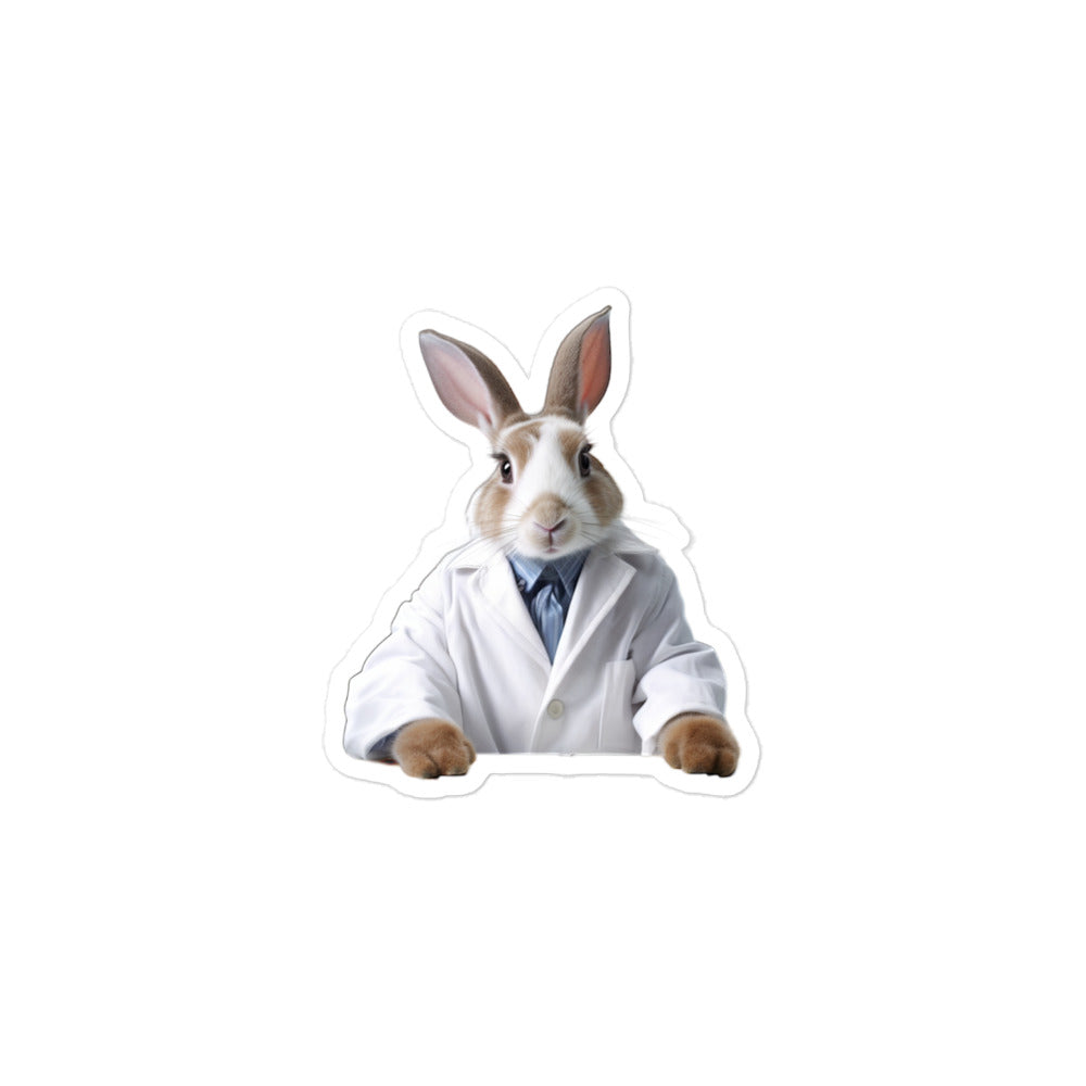 Dutch Knowledgeable Pharmacist Bunny Sticker - Stickerfy.ai