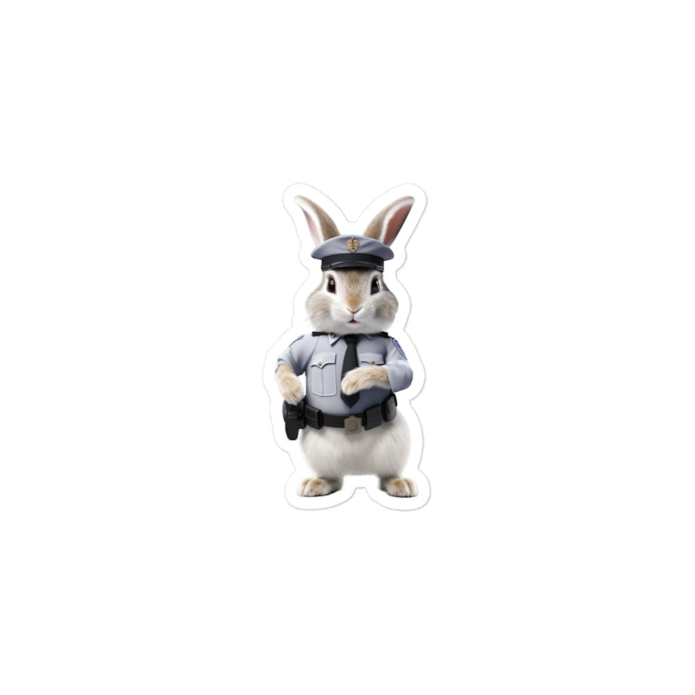 Dwarf Hotot Security Officer Bunny Sticker - Stickerfy.ai