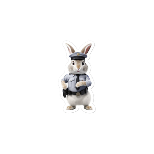 Dwarf Hotot Security Officer Bunny Sticker - Stickerfy.ai