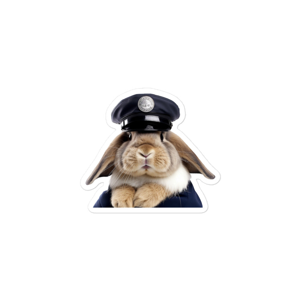 English Lop Security Officer Bunny Sticker - Stickerfy.ai