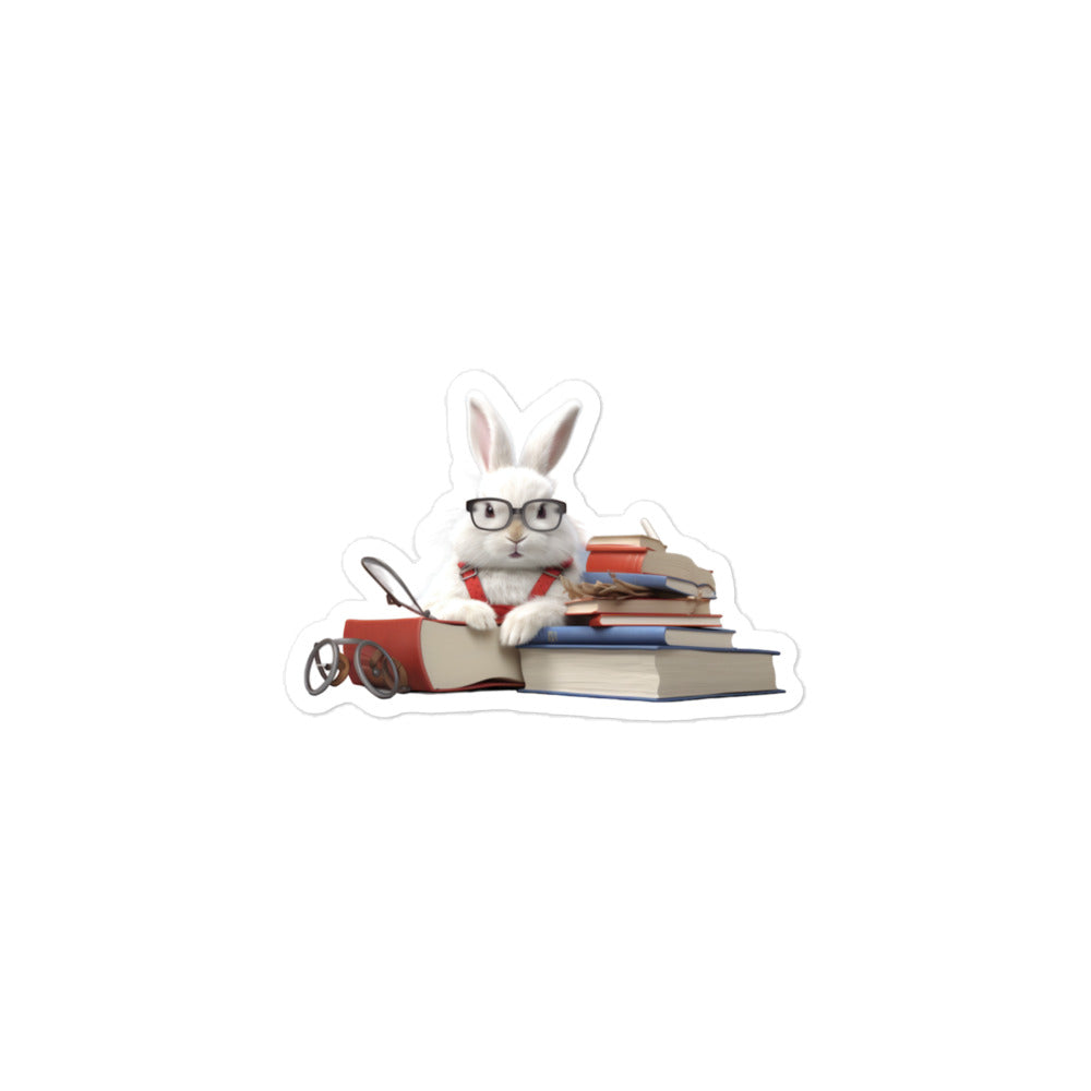 English Spot Enthusiastic Student Bunny Sticker - Stickerfy.ai