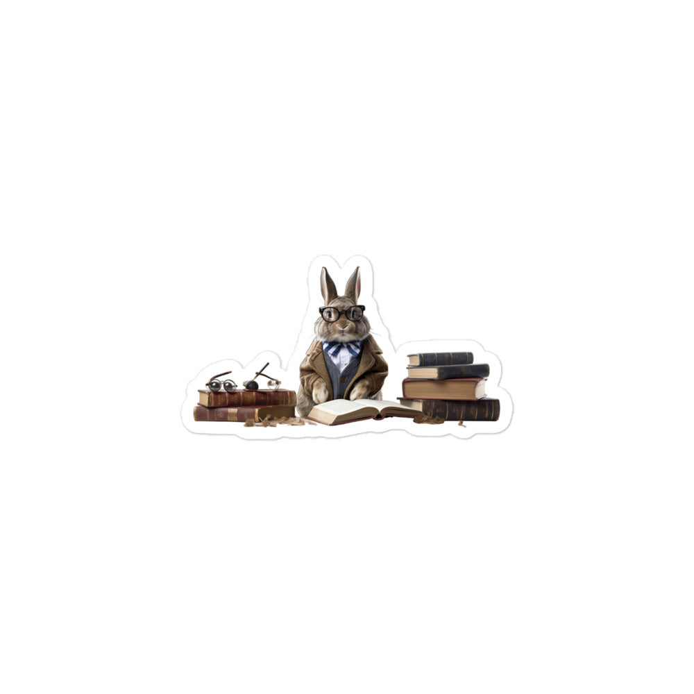 Flemish Giant Enthusiastic Student Bunny Sticker - Stickerfy.ai