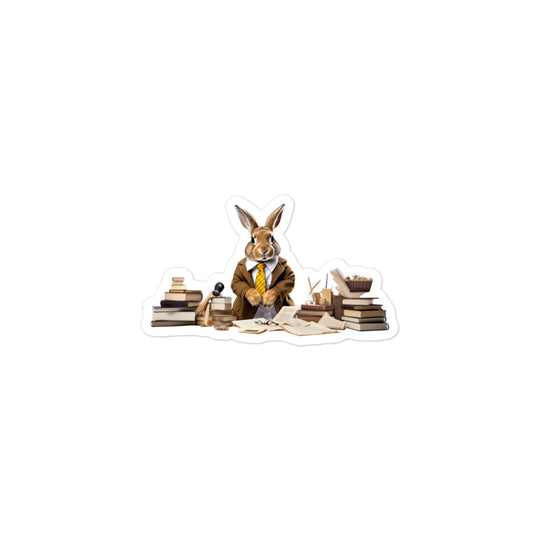Flemish Giant Enthusiastic Student Bunny Sticker - Stickerfy.ai