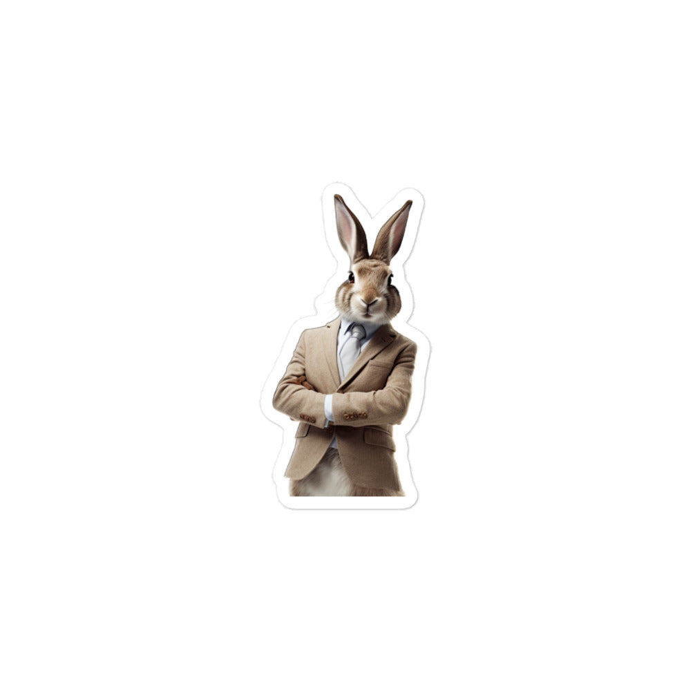 Flemish Giant Persuasive Sales Bunny Sticker - Stickerfy.ai