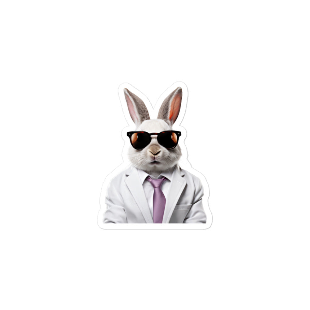 Florida White Persuasive Sales Bunny Sticker - Stickerfy.ai