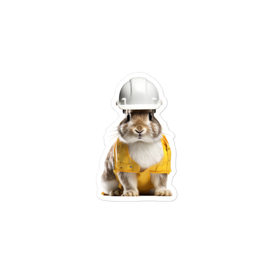 Florida White Contractor Bunny Sticker - Stickerfy.ai