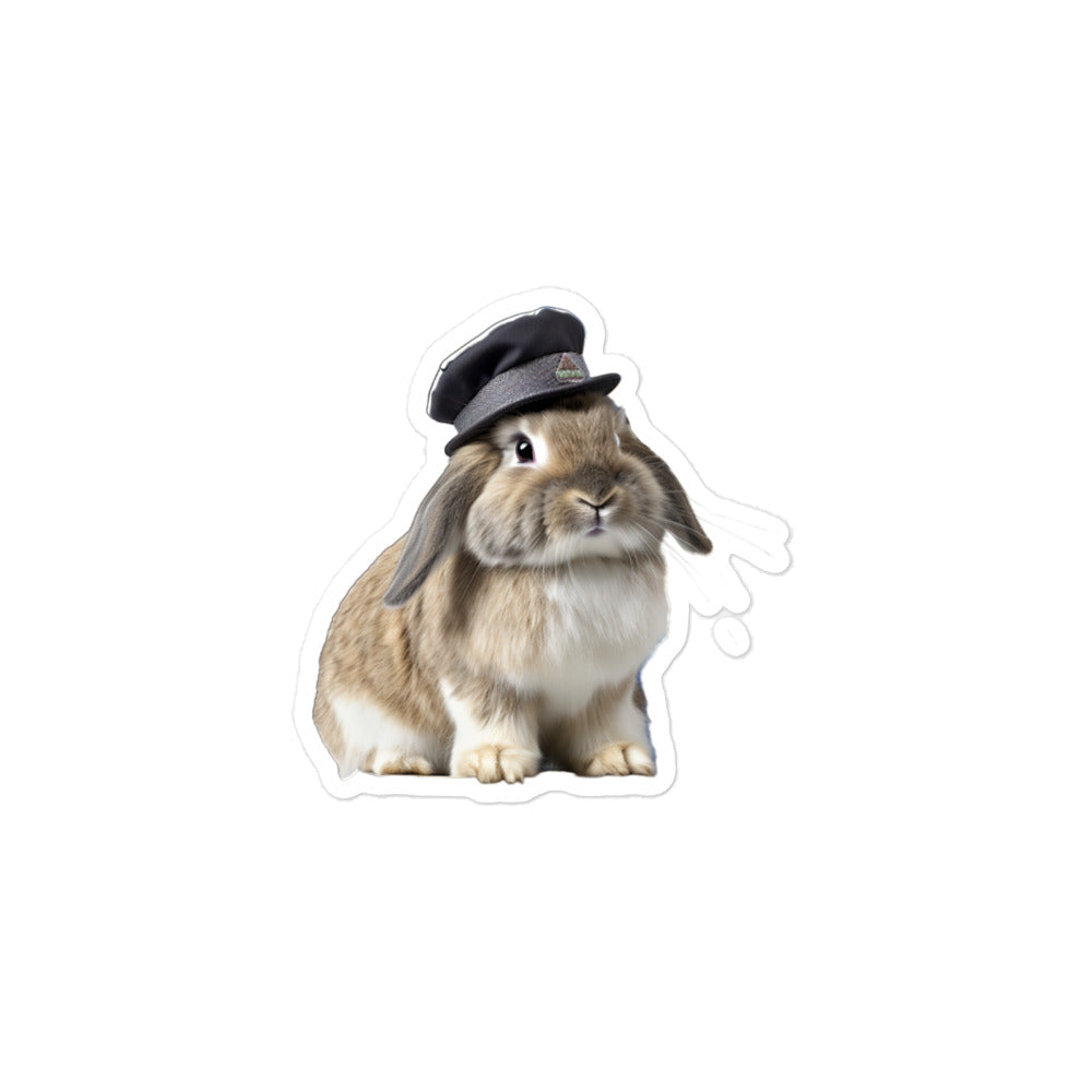 Holland Lop Transit Operator Bunny Sticker - Stickerfy.ai