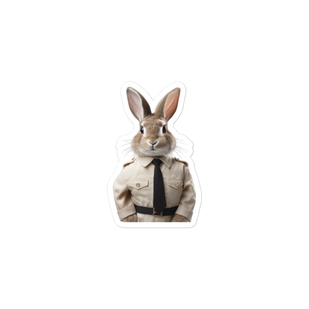 Jersey Wooly Security Officer Bunny Sticker - Stickerfy.ai