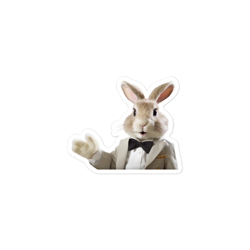 Jersey Wooly Welcoming Hotel Bunny Sticker - Stickerfy.ai