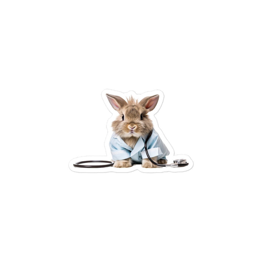 Jersey Wooly Compassionate Doctor Bunny Sticker - Stickerfy.ai